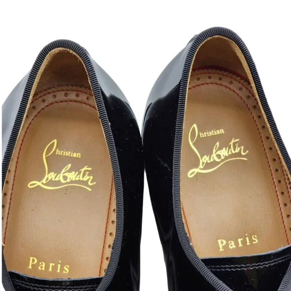 Christian Louboutin Chambeliss Patent Leather Tuxedo Derby Shoes - Picture 6 of 12